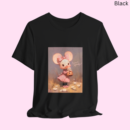 Sweet Spooky Cute Mouse Girly Halloween T-Shirt - Pastel Gothic