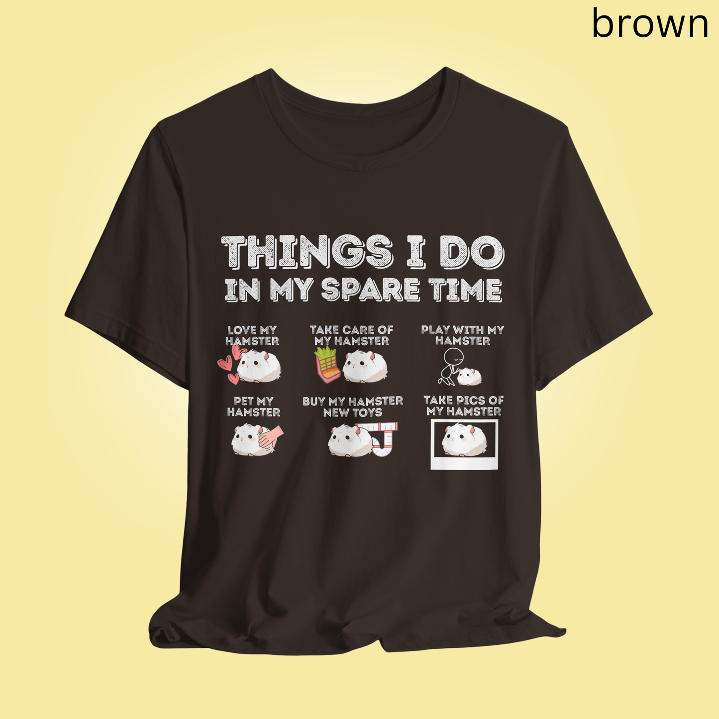 Funny Hamster T-Shirt - Things I Do in My Spare Time, Pet Lover Graphic Tee, Cute Animal Shirt Gift for Hamster Owners & Kids