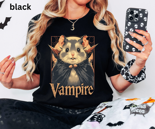 Vintage Vampire T-shirt, Vintage Halloween Shirt, Classic Horror Gift, Dracula Tee, Retro Horror, Literature Shirt, Book Lover Gift, hamster