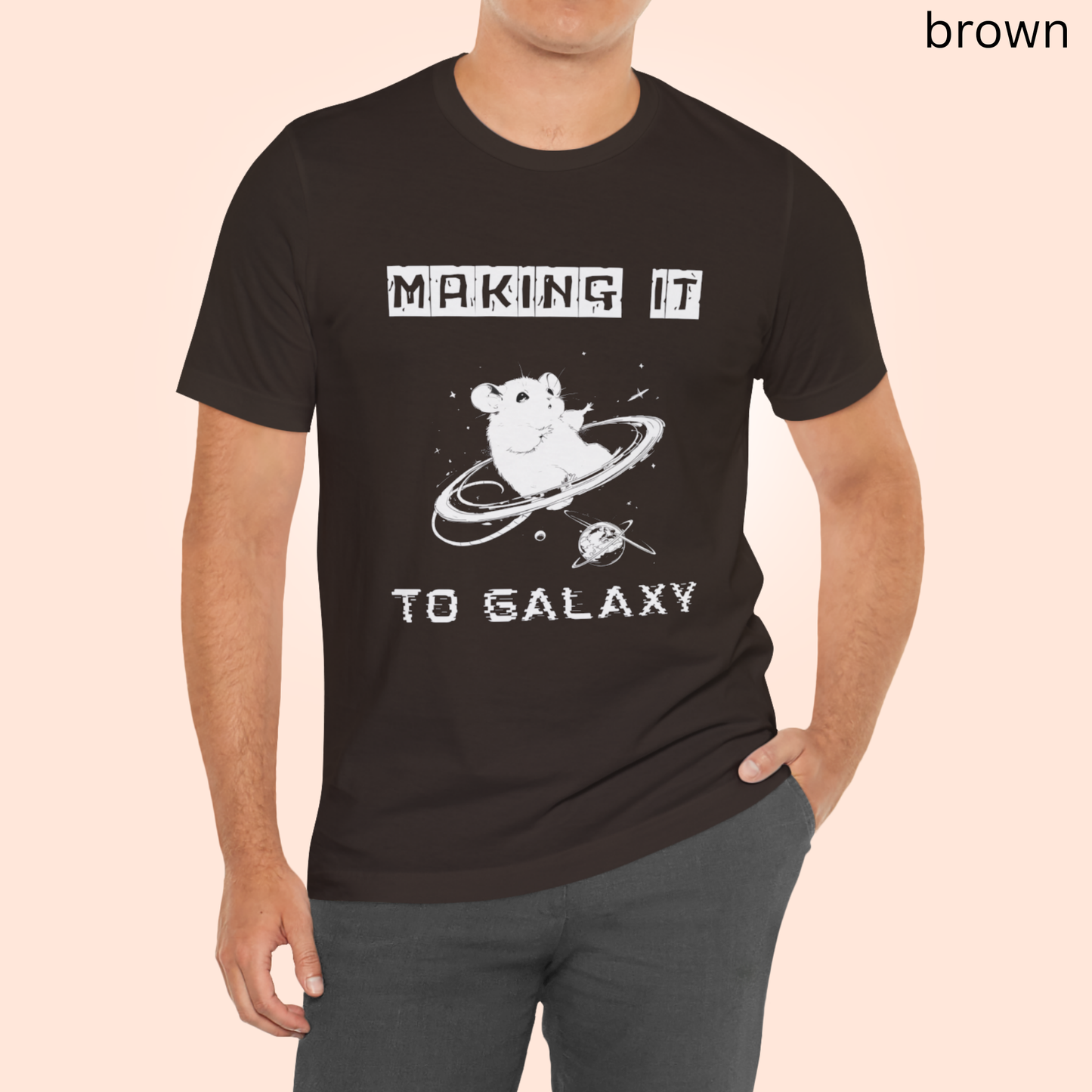 Cute Space T-Shirt - Kawaii Galaxy Mouse Graphic Tee, Making It to Galaxy, Funny Rodent Shirt for Sci-Fi Fans & Quirky Gifts