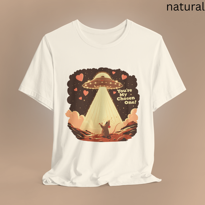 Funny You are My Chosen One Rat UFO T-Shirt -  Alien Abduction Tee for Rat Lovers, Sci-Fi Fans & Quirky Valentines Day Gift