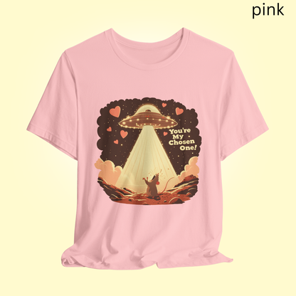 Funny You are My Chosen One Rat UFO T-Shirt -  Alien Abduction Tee for Rat Lovers, Sci-Fi Fans & Quirky Valentines Day Gift