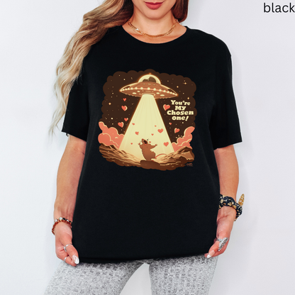 Funny Alien Abduction T-Shirt - You are My Chosen One Rat Graphic Tee