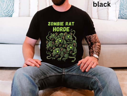 Zombie Rat Horde Shirt - Scary Undead Rodent T-Shirt, Horror Graphic Tee, Creepy Halloween Top, Gamer Gift, Gothic Spooky, Creature Shirt